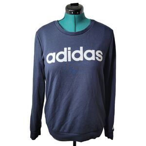Adidas Pullover Sweatshirt‎ Crewneck Women's Large Long Sleeve Blue H10141